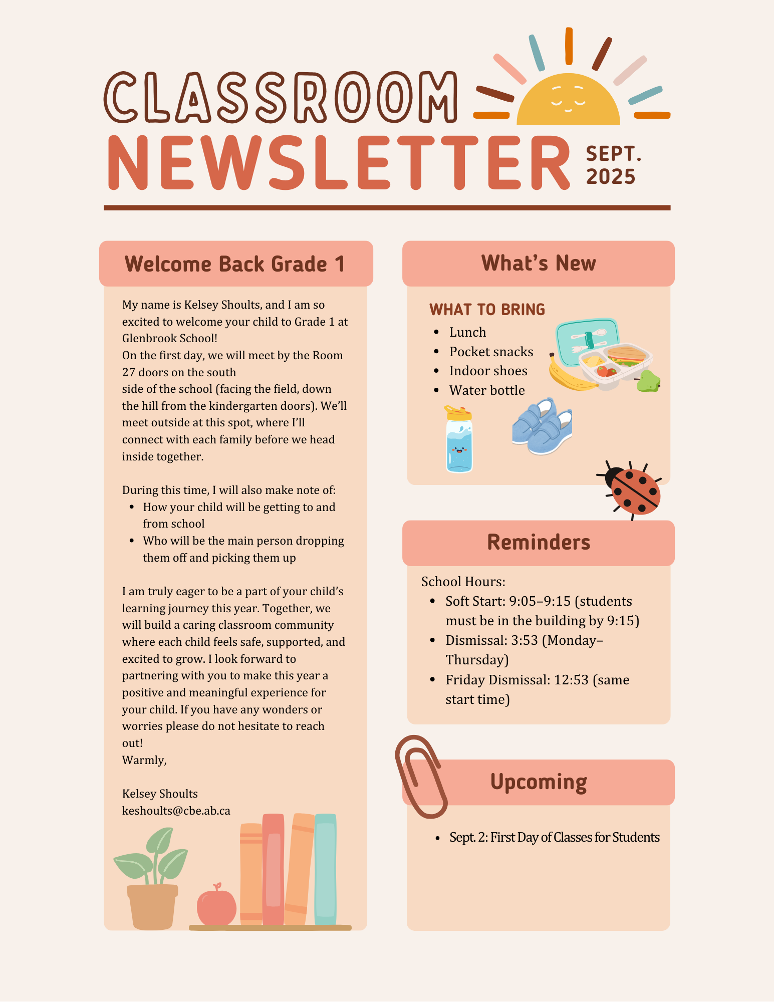 Colourful Bright Classroom Newsletter